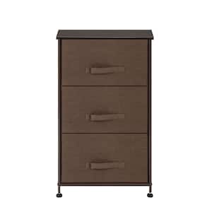 12 in W. x 28.74 in. H Brown 3-Drawer Fabric Storage Chest with Brown Drawers