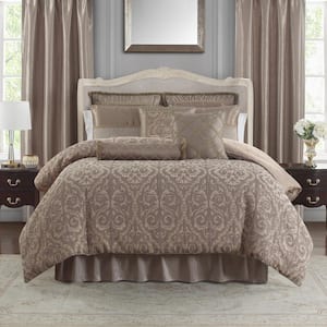 Hazeldene 6-Piece Taupe King Comforter Set
