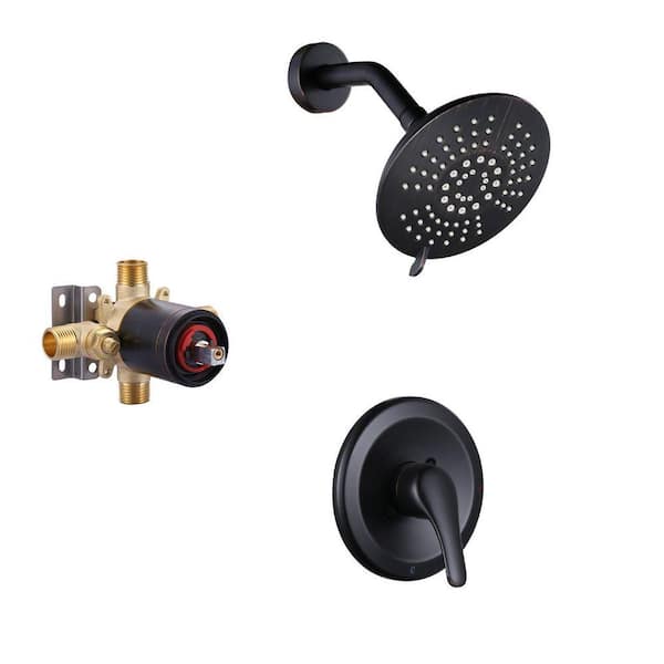 Single Handle 5-Spray Shower Faucet 1.8 GPM in with 360° Swivel in Oil Rubbed Bronze (Valve Included)