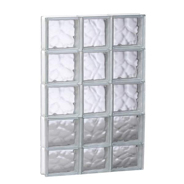 Clearly Secure 21.25 in. x 36.75 in. x 3.125 in. Frameless Wave Pattern Non-Vented Glass Block Window