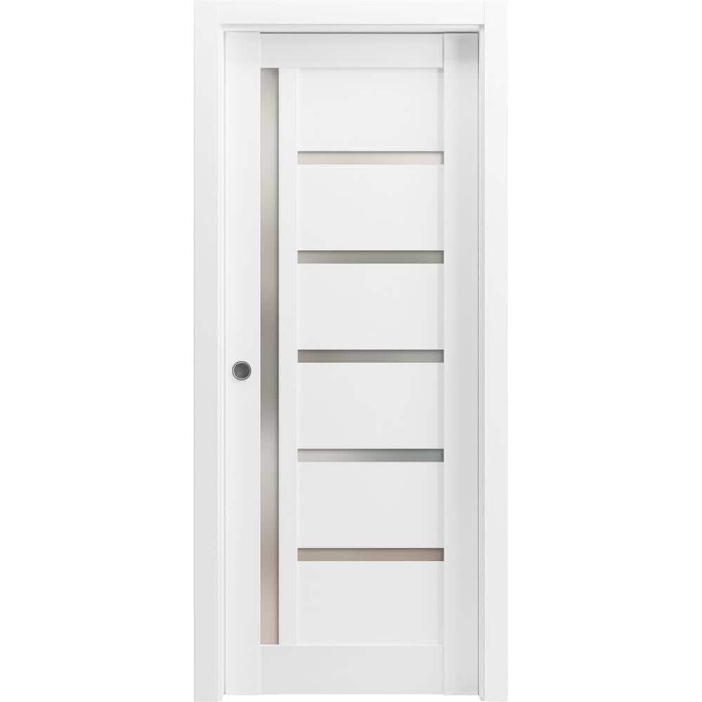 24 in. x 80 in. 1 Panel White Finished MDF Sliding Door with Hardware price history on PriceWatchPro