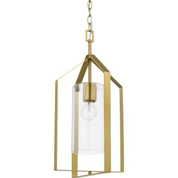 Progress Lighting Vertex 4-Light Brushed Gold Modern/Contemporary Geometric Medium Hanging Pendant Light