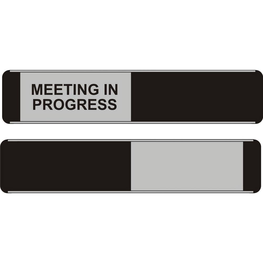 Meeting Room- Meeting in Progress or Blank, Sliding Aluminum, Wall Decor Signs, 2 in. x 10 in. 8 oz. Black and Silver price history on PriceWatchPro