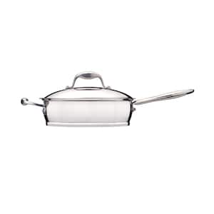 Essentials Zeno 9.5 in. Stainless Steel Skillet with Glass Lid