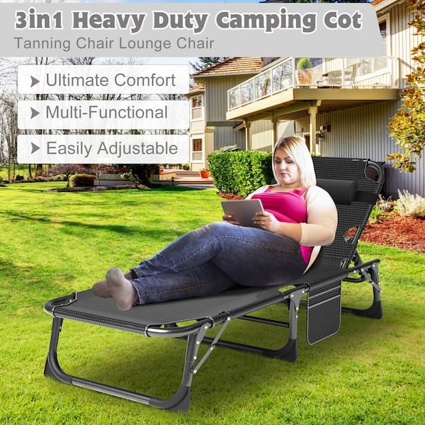 BOZTIY Polyester Portable Folding Sleeping Cot, Convertible