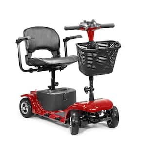 4-Wheel Electric Mobility Scooter Compact Heavy Duty For Adults Seniors Handicapped Elderly Travel Wheelchair-RED