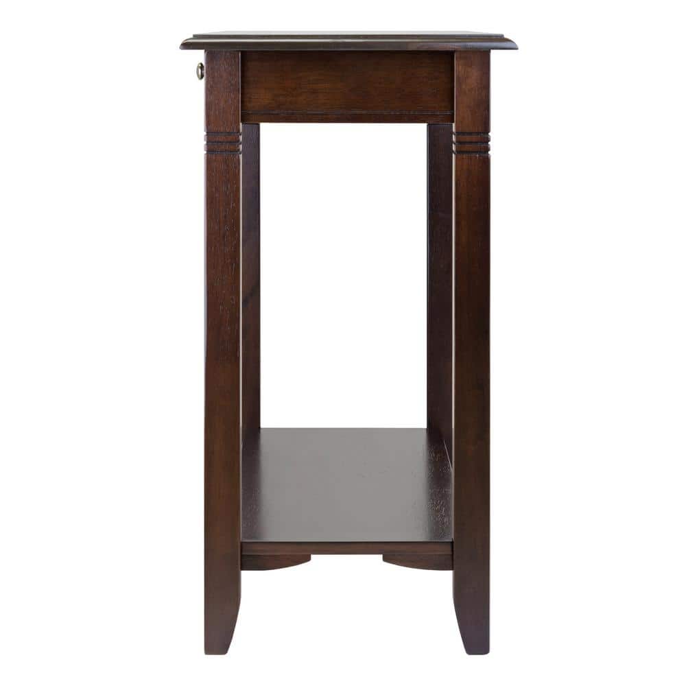 Winsome Nolan Rectangular Console Table with Storage in Cappuccino