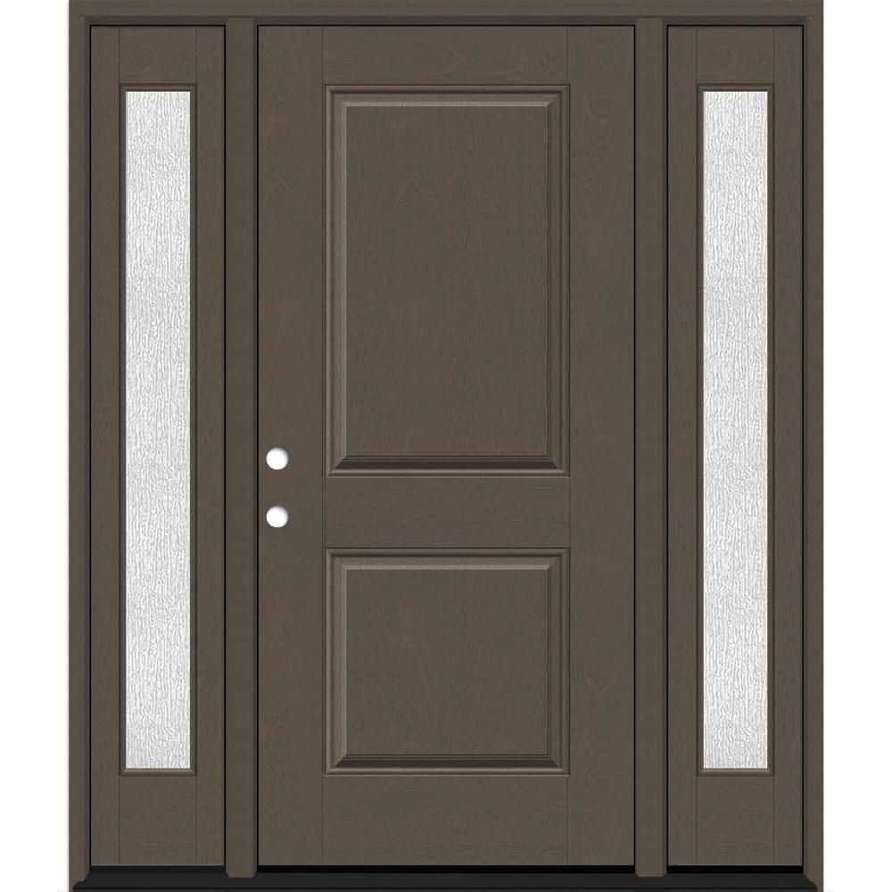 Regency 68 in. x 80 in. 2P Squaretop RHIS Ashwood Stain Mahogany Fiberglass Prehung Front Door with Rain14in. SLs 6-9/16 price history on PriceWatchPro