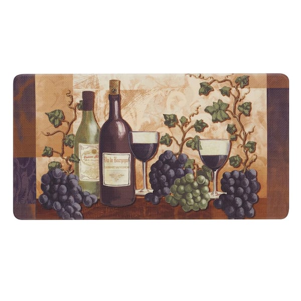 Chef Gear Cabernet Brown 17.5 in. x 48 in. Global Synthetic Kitchen Mat