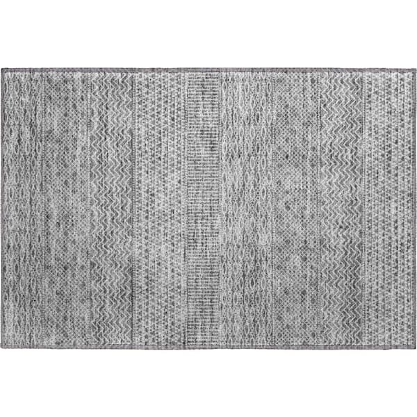 Addison Rugs Mayfield Premium Machine Washable Abstract AMF939 Gray 2 ft. x 3 ft. Area Rug