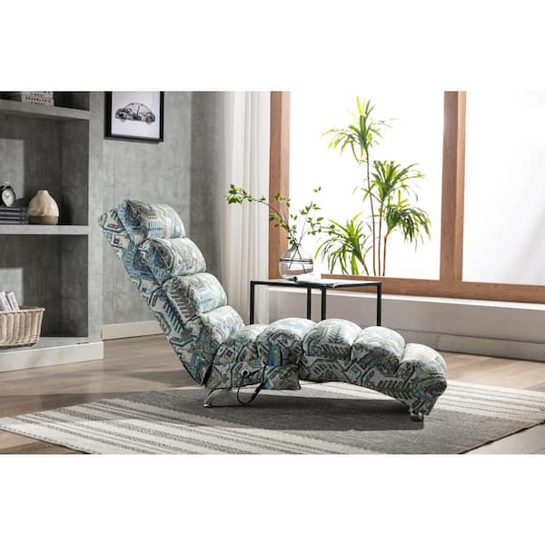 FUFU&GAGA 37.4 in. H Gray Ottoman Lounge Recliner Chair and