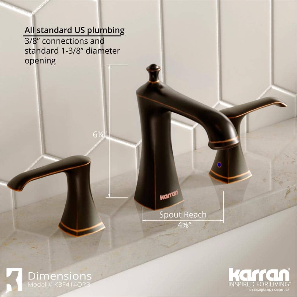 Karran Woodburn Timeless Bronze 2-Handle Widespread Bathroom Faucet