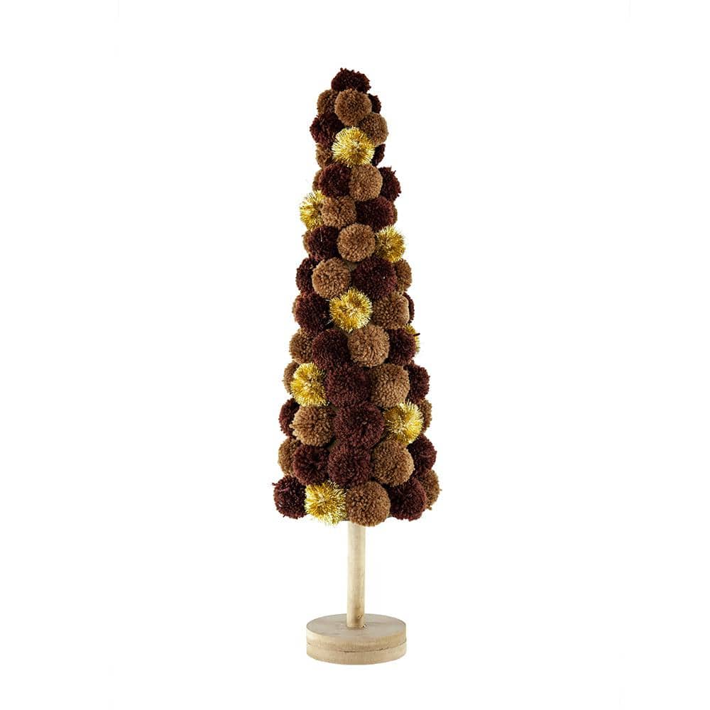 8.7 in. x  8.7 in. x  31.5 in. Coffee Multi Tall Tree Christmas Table Decor