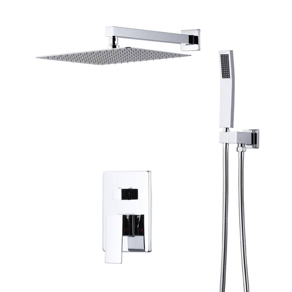 2-Spray Patterns with 1.8 GPM 12 in. Wall Mount Rain Fixed Shower Head in Polished Chrome price history on PriceWatchPro