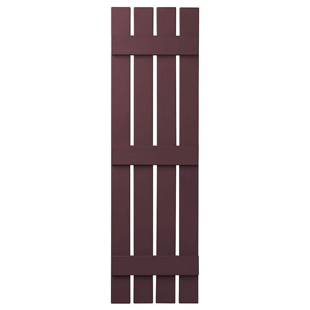 16 in. x 59 in. Polypropylene Plastic 4-Board Open Board and Batten Shutters Pair in Vineyard Red price history on PriceWatchPro