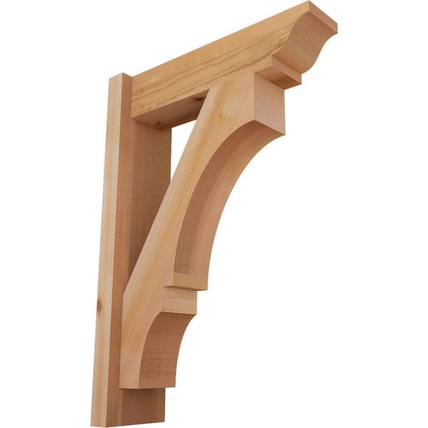 Ekena Millwork 6 in. x 26 in. x 18 in. Western Red Cedar Balboa Traditional Smooth Outlooker