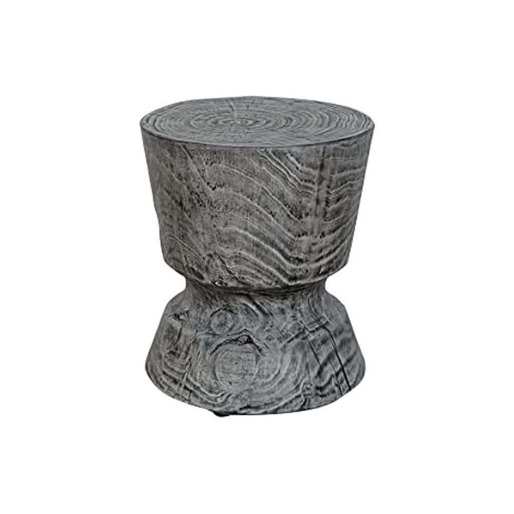 14.6 in. Gray Concrete Stone Outdoor Side Table
