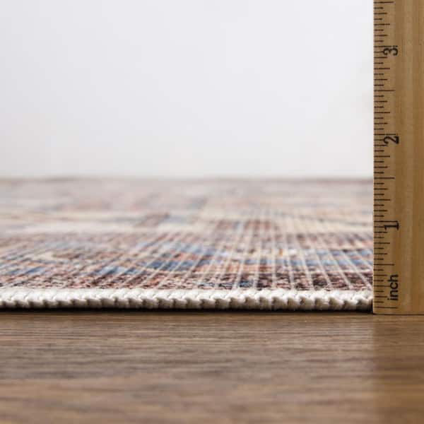 Lola Terracotta 6 ft. x 9 ft. Medallion Polypropylene Area Rug