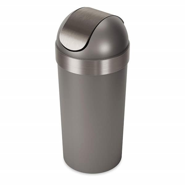 Swing-Top 16.5-Gal. Kitchen Trash Large, Garbage Can for Indoor, Outdoor or  Commercial Use, Pewter