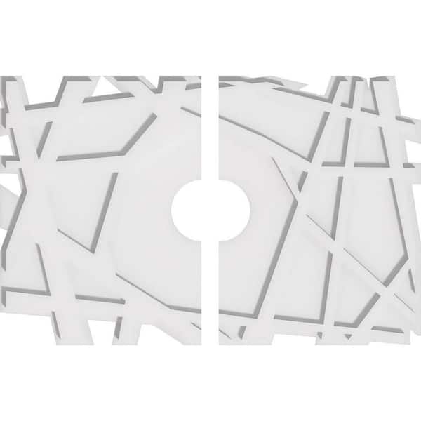 Ekena Millwork 26 in. W x 17-3/8 in. H x 4 in. ID x 1 in. P Novo Architectural Grade PVC Contemporary Ceiling Medallion (2-Piece)