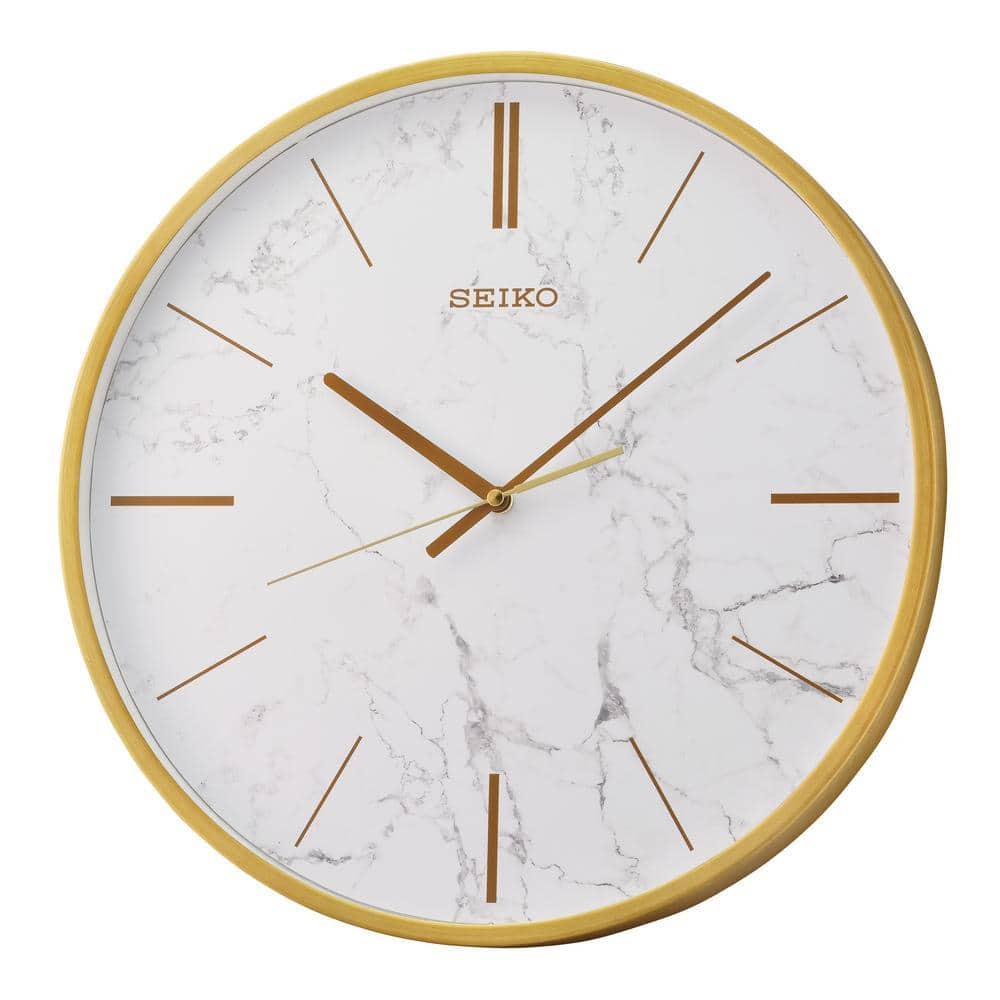 Seiko 16 in. Carrara Wall Clock QXA760GLH - The Home Depot