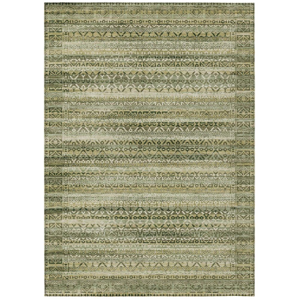 Chantille Machine Washable Indoor/Outdoor Abstract ACN2101 Green 8 ft. x 10 ft. Area Rug price history on PriceWatchPro