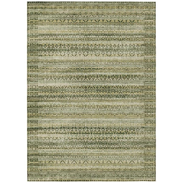 Addison Rugs Chantille Machine Washable Indoor/Outdoor Abstract ACN2101 Green 9 ft. x 12 ft. Area Rug