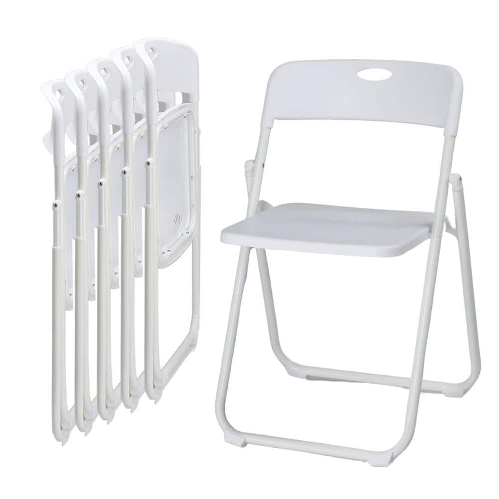 Karl home White Plastic Folding Chairs(Set of 6) K1G56000940 - The