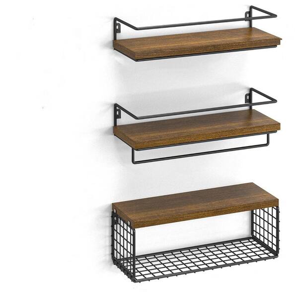 Cubilan 16 in. W x 6 in. D Decorative Wall Shelf, 3+1 Bathroom Shelves Over Toilet