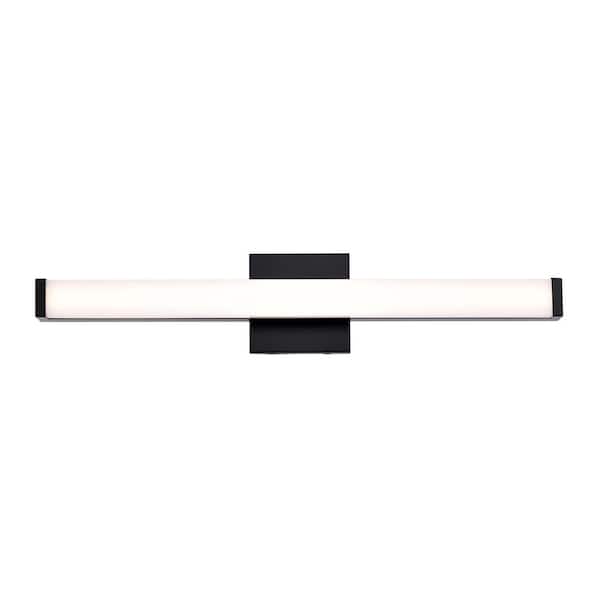Edvivi 24 in. Matte Black Modern 16W 3000K Integrated LED Bathroom