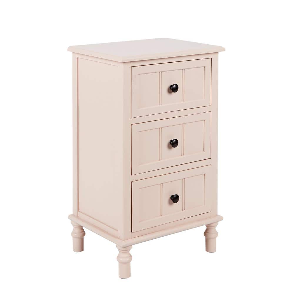 Antique Pink 3-Drawer Chest