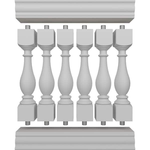Ekena Millwork Fiberthane Legacy Balustrade 36 in. L x 42 in. H Fiberglass Railing Kit