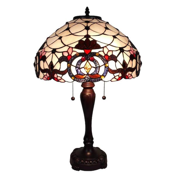 Amora Lighting 24 in. Tiffany Style Floral Table Lamp