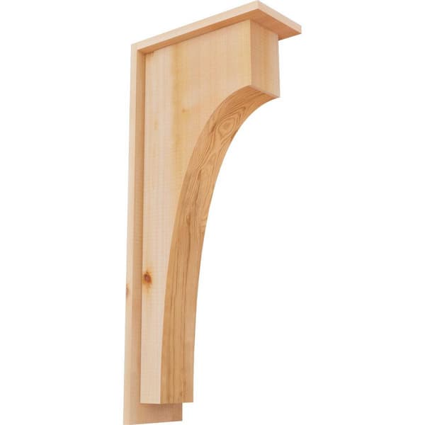 Ekena Millwork 5-1/2 in. x 12 in. x 28 in. Western Red Cedar Huntington Smooth Corbel with Backplate