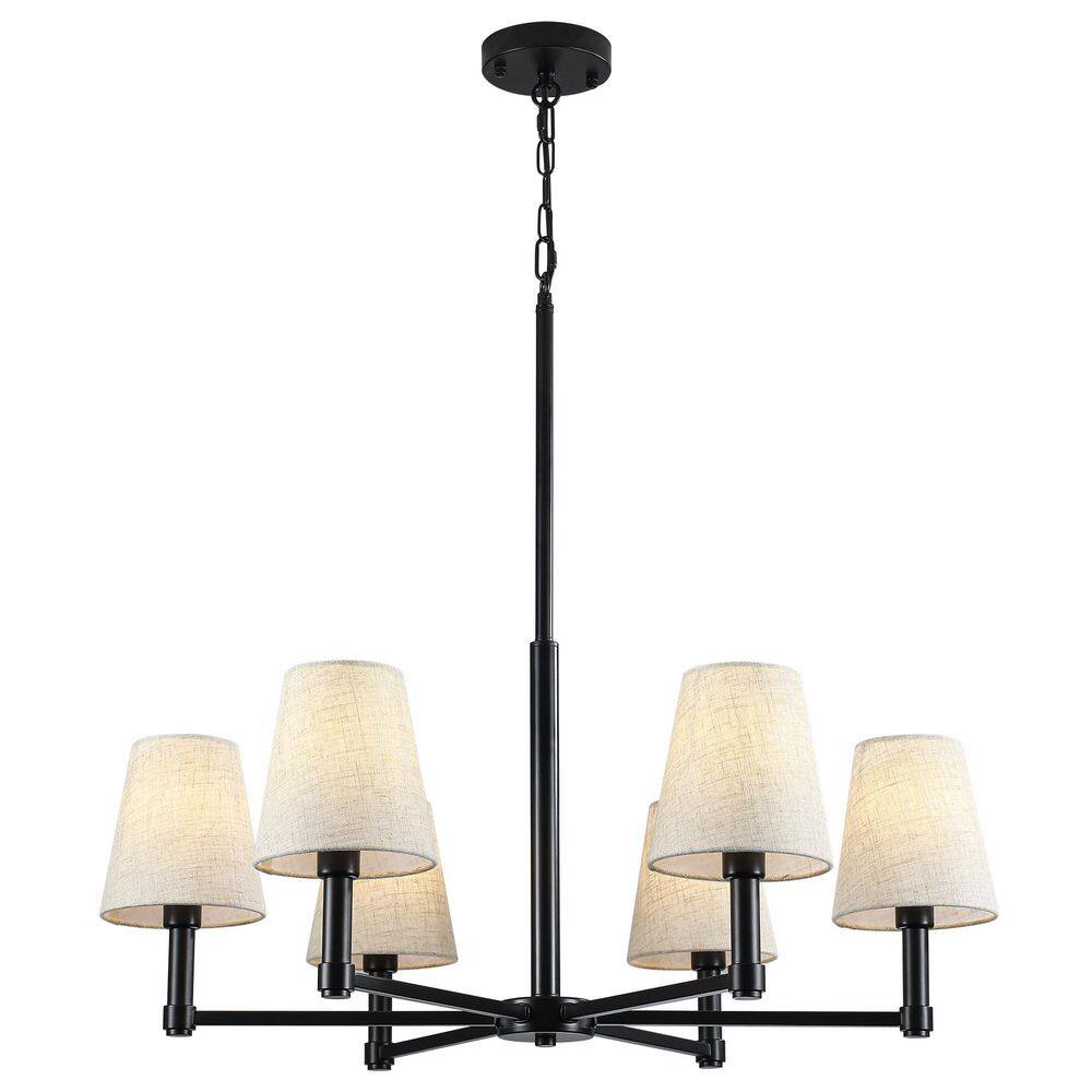 6-Light Black Farmhouse Pendant Light Chandelier with White Fabric Lampshade Ceiling Light for Kitchen Island price history on PriceWatchPro