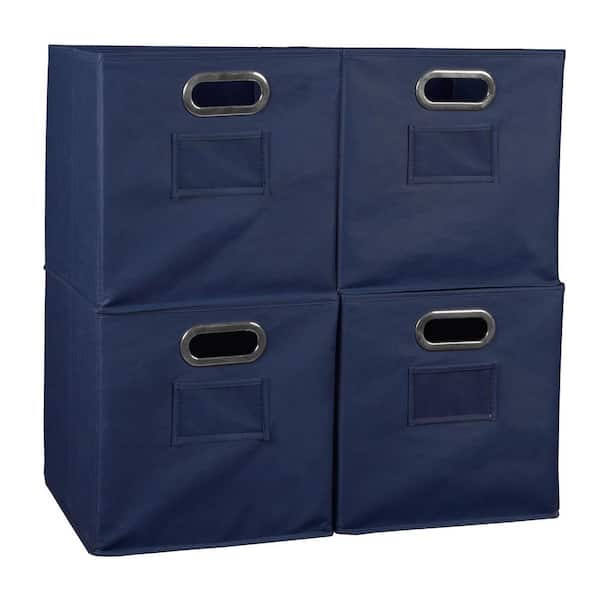 Regency 12 in. H x 12 in. W x 12 in. D Blue Fabric Cube Storage Bin 4-Pack