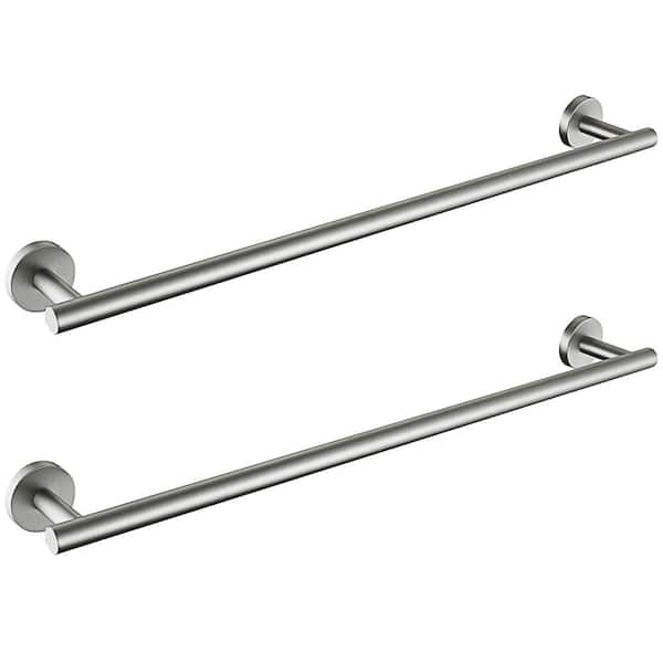 30 in. Wall Mounted Towel Bar in Stainless Steel Brushed Nickel-2 Pack