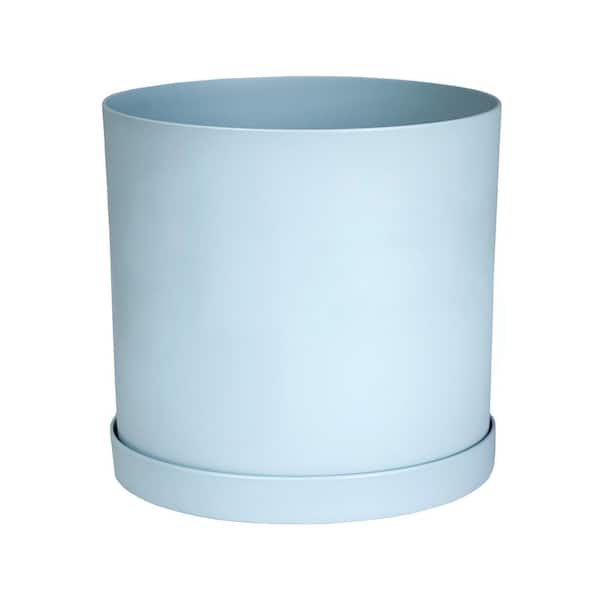 Bloem Mathers Resin Planter with Saucer Tray 10 in. Misty Blue