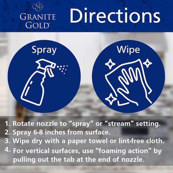 Granite Gold 88 oz. Clean and Shine Spray Countertop Cleaner and Polish  Value Pack for Granite, Marble, Quartz, and more (2-Pack) GG0067 - The Home  Depot