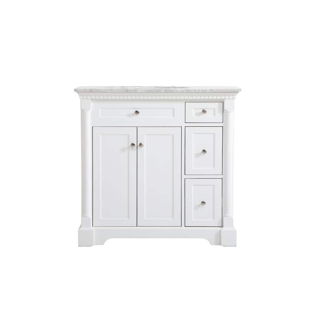 Simply Living 36 in. W x 21.5 in. D x 35 in. H Bath Vanity in White with Ca