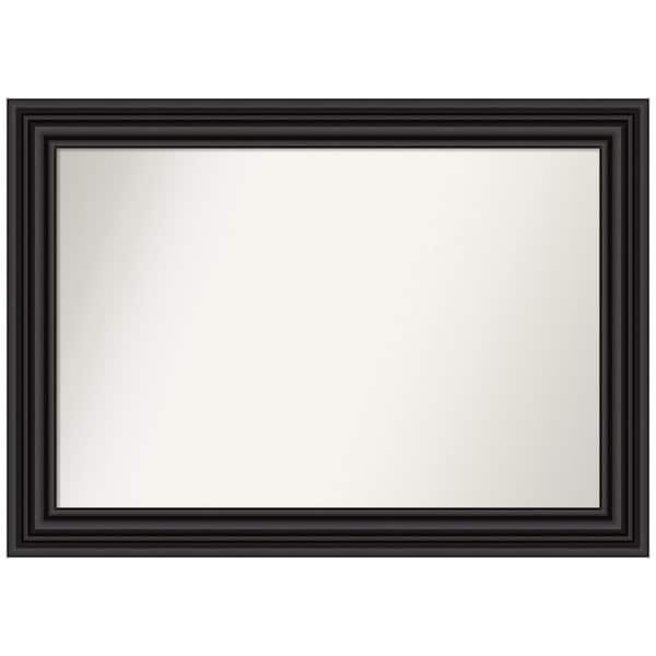 Amanti Art Colonial Black 42 in. W x 30 in. H Rectangle Non-Beveled Framed Wall Mirror in Black