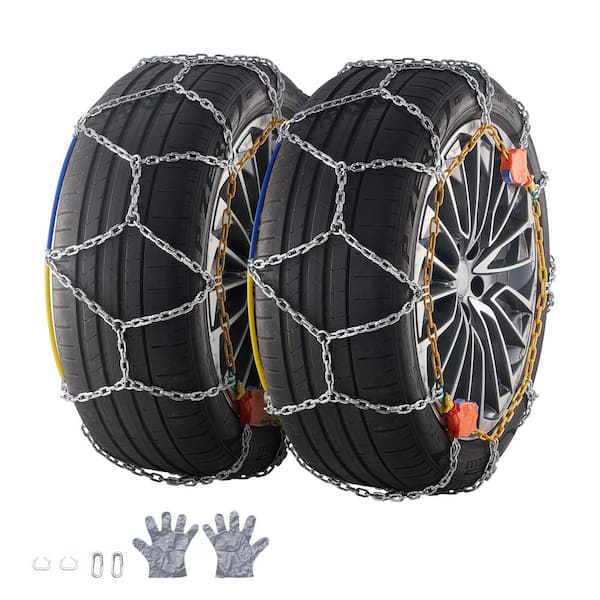 SKYSHALO Auto Tightening Snow Chain,Alloy Steel Diamond Mesh Traction Wheel Chains,Anti-Slip Tire Chains for 265/75-15,265/75-16
