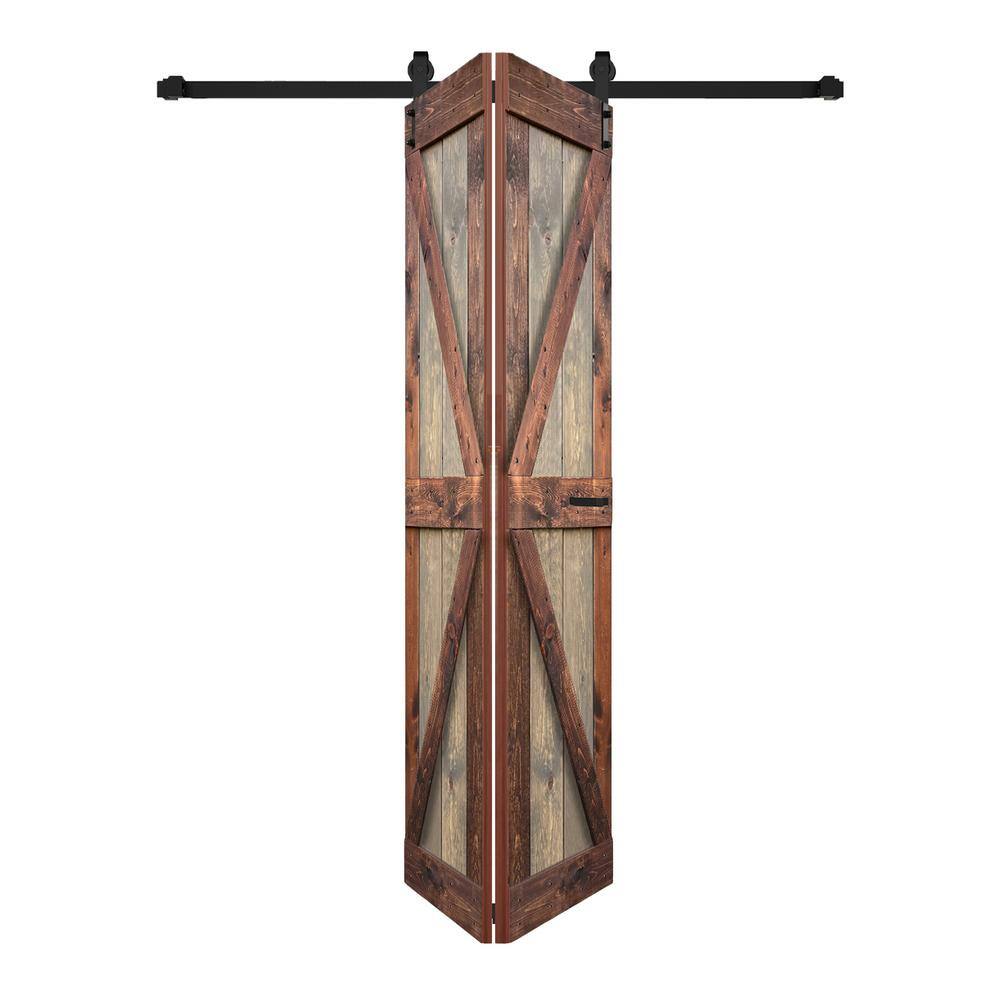 K Style 48 in. x 84 in.(24 in. x 84 in. x 2-Panels) Brown/Walnut Solid Wood Bi-Fold Door with Hardware-Assembly Needed price history on PriceWatchPro