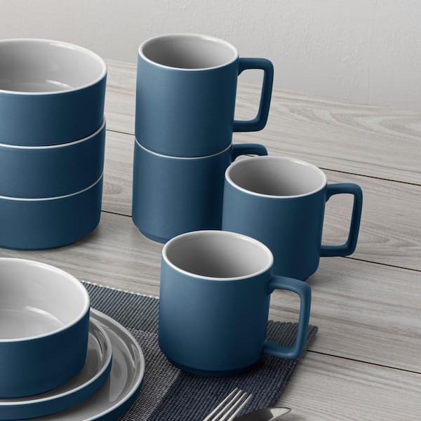 Noritake ColorTrio Blue 16-Piece (Blue) Porcelain Stax Dinnerware