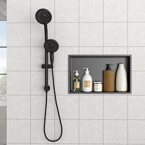 21 in. x 13 in. Gunmetal Black Stainless Steel Wall Mounted Rectangular Shower Niche Single Shelf