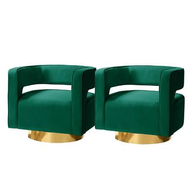 green swivel tub chair