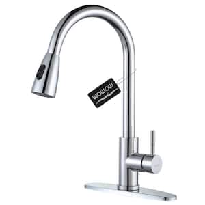 Single-Handle Pull-Down Sprayer Kitchen Faucet with Stream and PowerSpray Mode in Polished Chrome