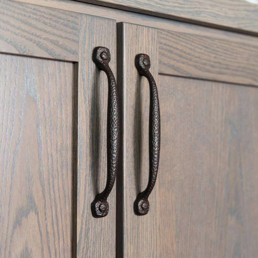 Refined Rustic Matte Black Iron Cabinet Bar Pull Handle