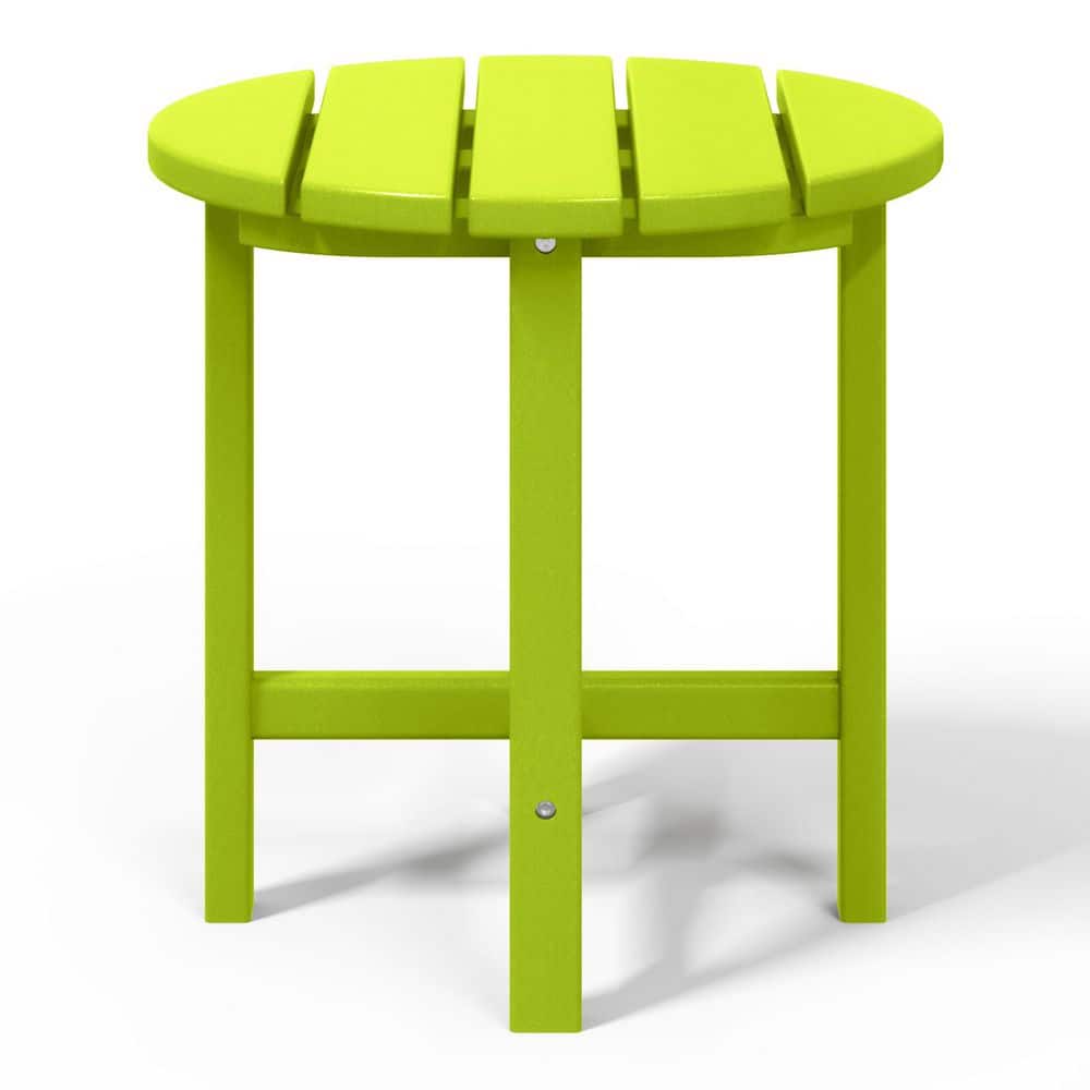 Lime Green 18" Round Recycled Plastic Side Table