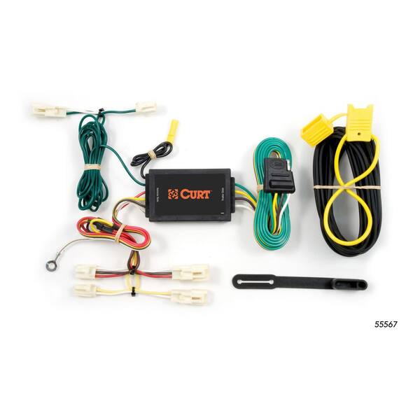 CURT Custom Vehicle-Trailer Wiring Harness, 4-Flat, Select Mazda 3, 6, CX7, Toyota Camry, Corolla, FJ Cruiser, T-Connector